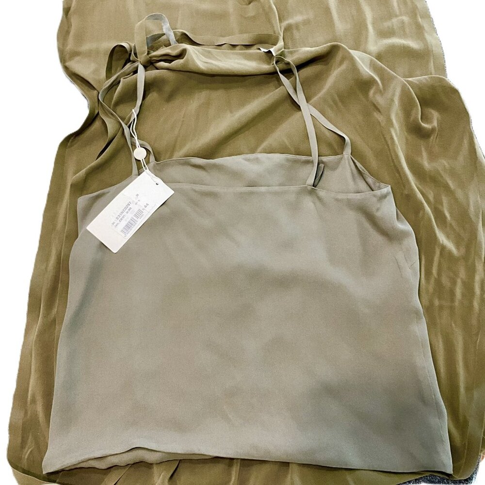 Maison Martin Margiela Silk Draped Asymmetric Top w/Long Train Sheer IT44 - Picture 10 of 12